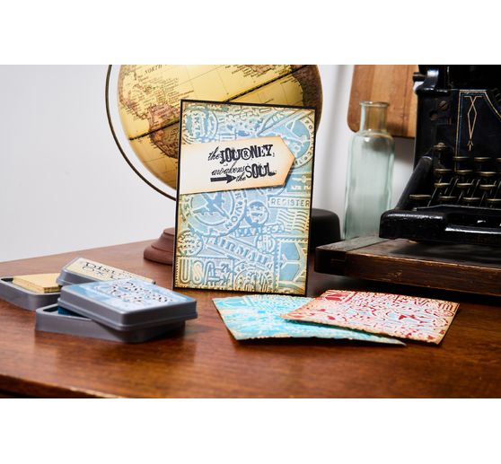 Sizzix Multi-Level Embossing template "Vault Airmail by Tim Holtz"