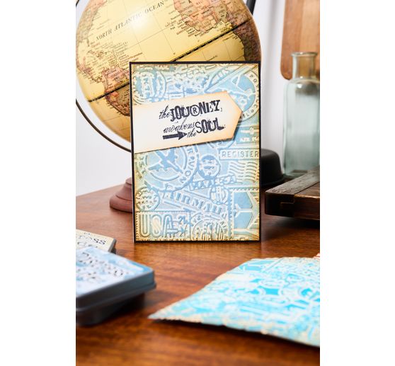 Sizzix Multi-Level Embossing template "Vault Airmail by Tim Holtz"