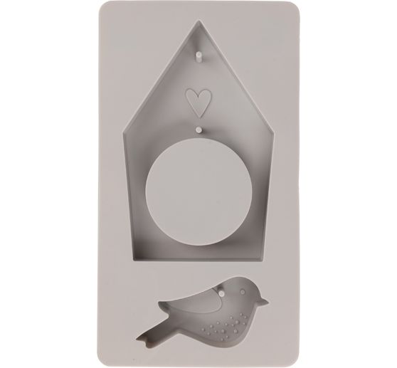 Silicone casting mould "Birdhouse & Bird"