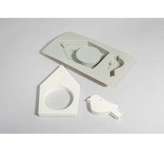 Silicone casting mould "Birdhouse & Bird"
