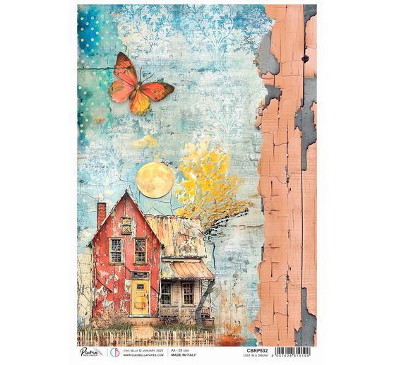 Seta di paglia con motivi "Lost in a Dream".