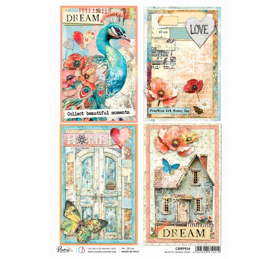 Motif straw silk "Majestic Dreams Cards"