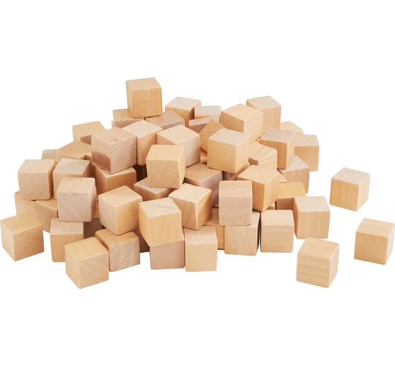VBS Mini wooden cubes, 100 pieces