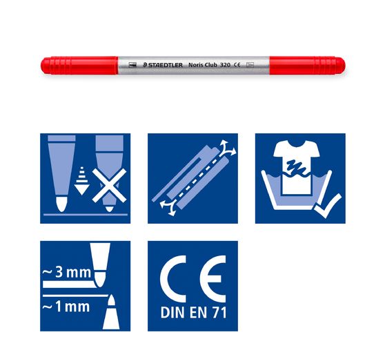 Staedtler Noris Double fiber pens, set of 12