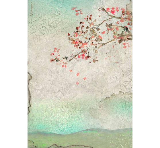 House of Roses - Seta di paglia "a rami" con motivi di seta