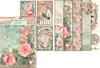 Assortimento di sete di paglia con motivi "House of Roses", set di 6 pezzi