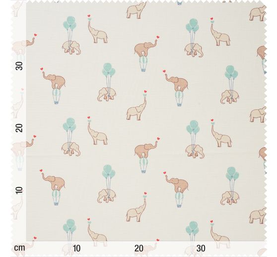 Cotton fabric "Flying Elephants"