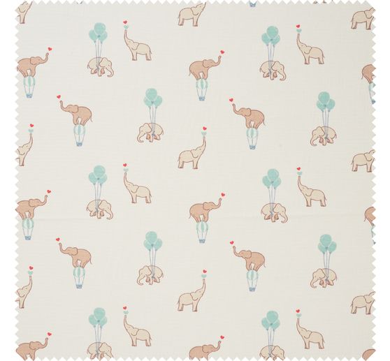 Cotton fabric "Flying Elephants"