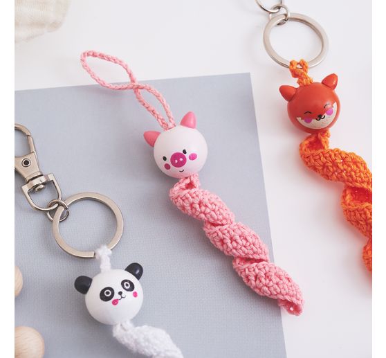 Palle di legno con volto "Animali carini"