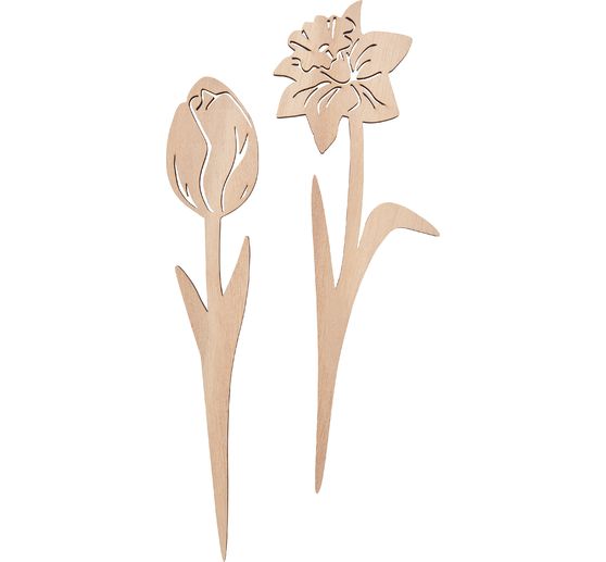 VBS Wooden plugs flowers "Tulip and Narcissus"