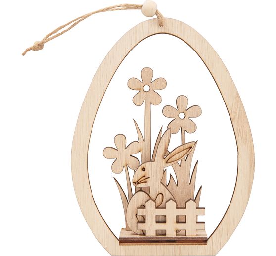 VBS Wooden building kit egg pendant "Bunny with egg"