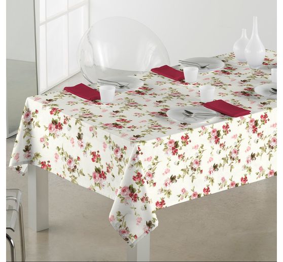 Motif fabric linen look "Roses"