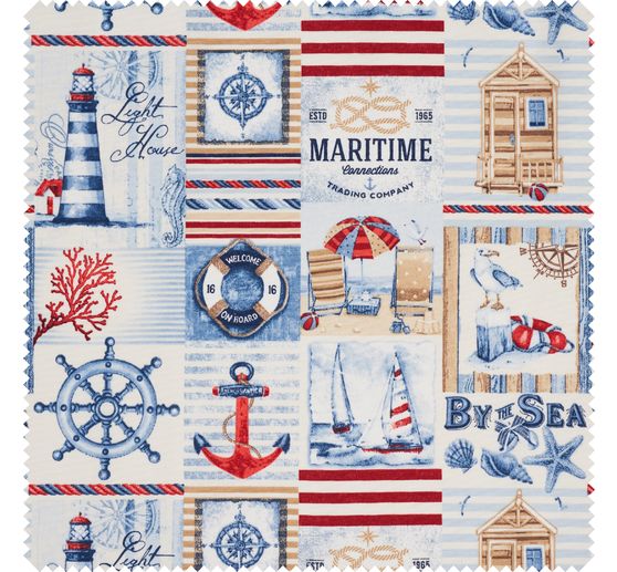 Motif fabric linen look "By the Sea"