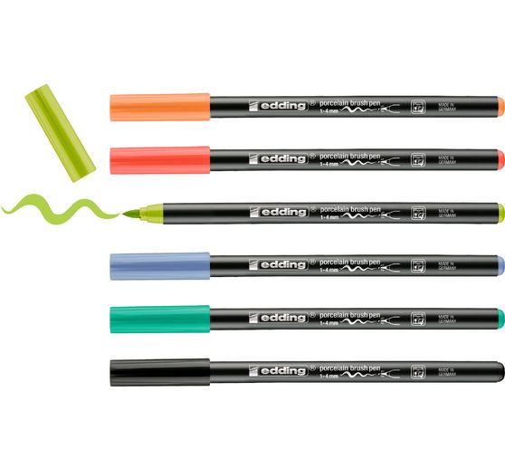 edding 4200 Pennello in porcellana "Vivid", set di 6 pezzi