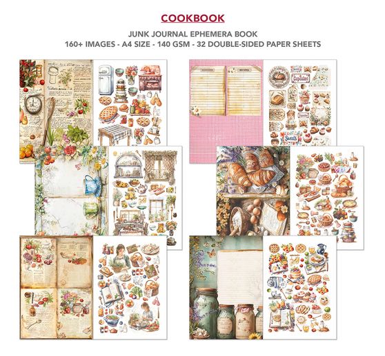Junk Journal & Ephemera Book "Cookbook"