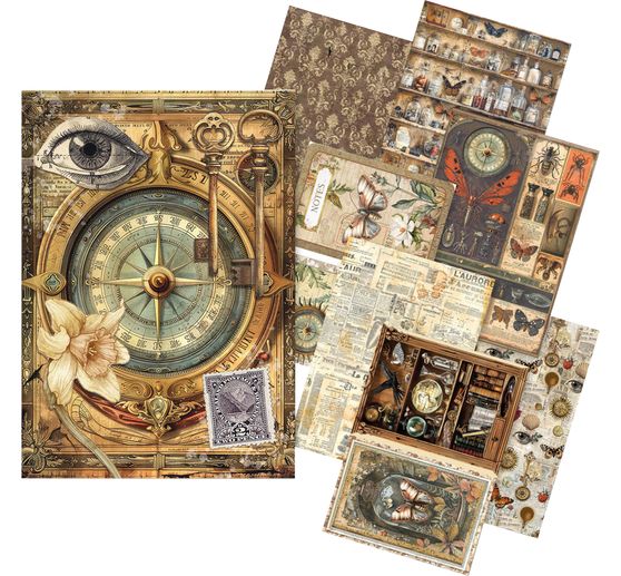Motif straw silk assortment "Cabinet of Curiosities", set of 8