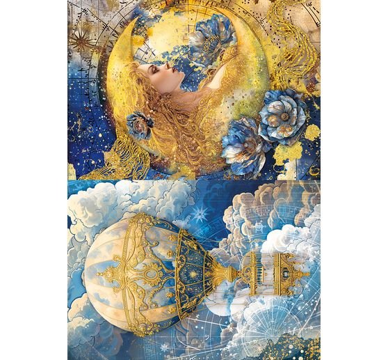 Motif straw silk assortment "Celestial", set of 8