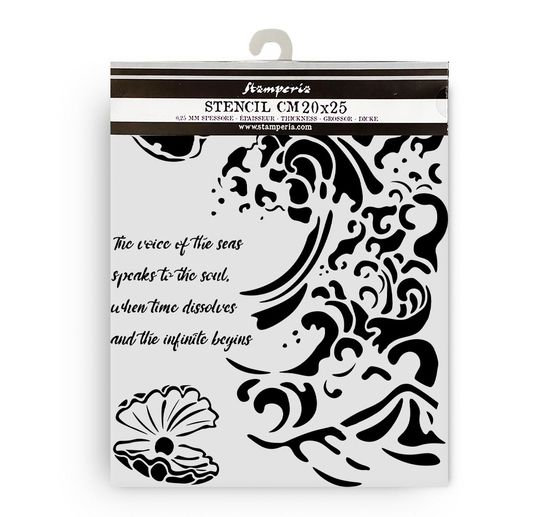 Stencil "Silent Sea - Wave and Shell"