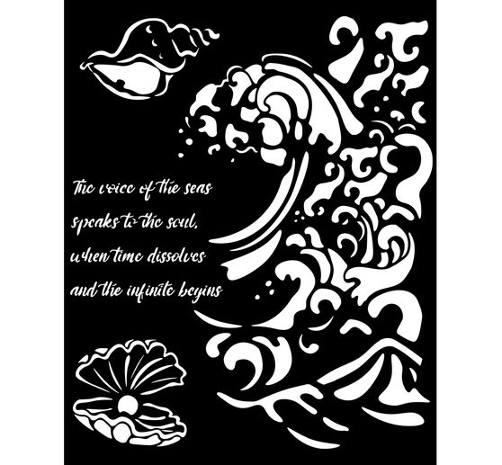 Stencil "Silent Sea - Wave and Shell"
