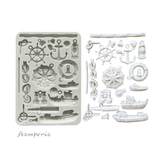 Silicone mould A5 "Silent Sea - Rudders & Boats"