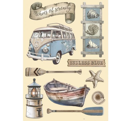 Lasercut motifs "Silent Sea - Endless Blue"