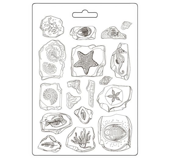 Soft modelling mould A5 "Silent Sea - Fossils"