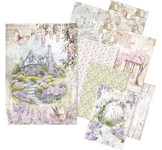 Motif straw silk assortment "Secret Garden", set of 8