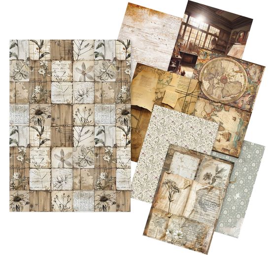 Motif straw silk assortment "Codes", set of 8