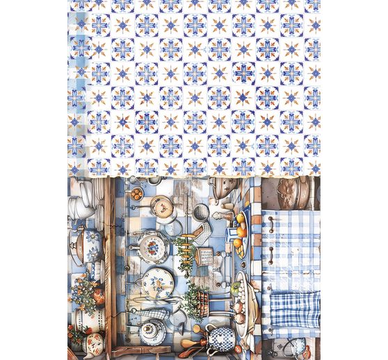 Assortimento di sete di paglia con motivi "Cookbook", set di 8 pezzi