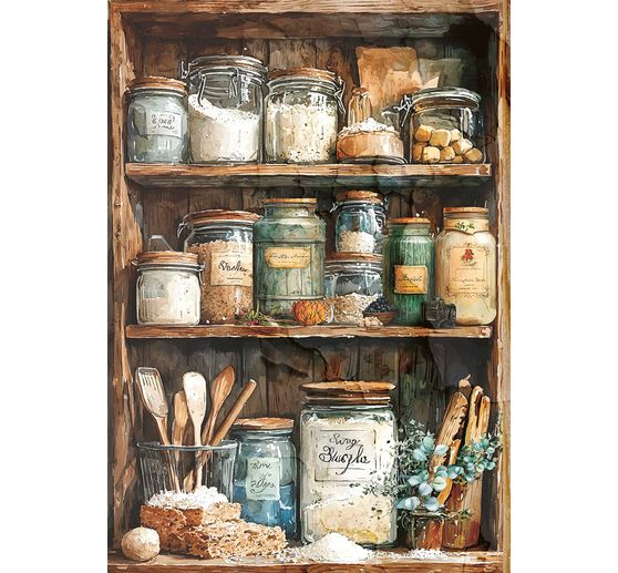 Assortimento di sete di paglia con motivi "Cookbook", set di 8 pezzi