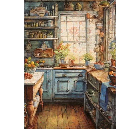 Assortimento di sete di paglia con motivi "Cookbook", set di 8 pezzi