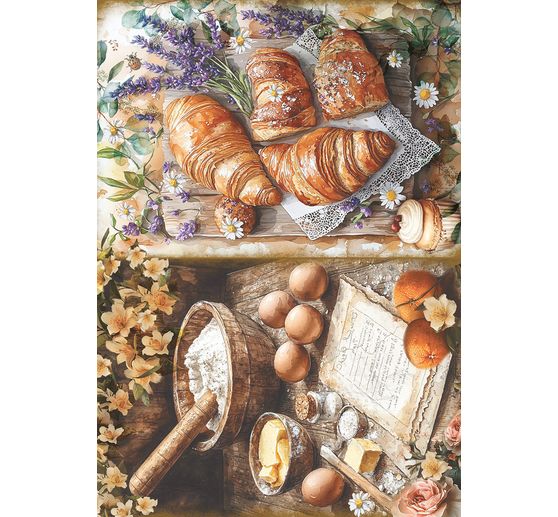 Assortimento di sete di paglia con motivi "Cookbook", set di 8 pezzi