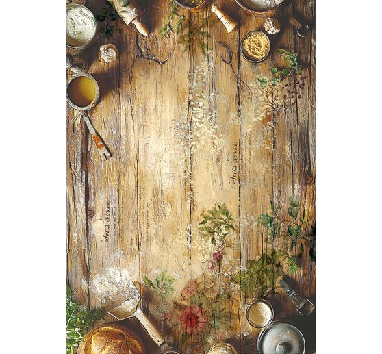 Assortimento di sete di paglia con motivi "Cookbook", set di 8 pezzi