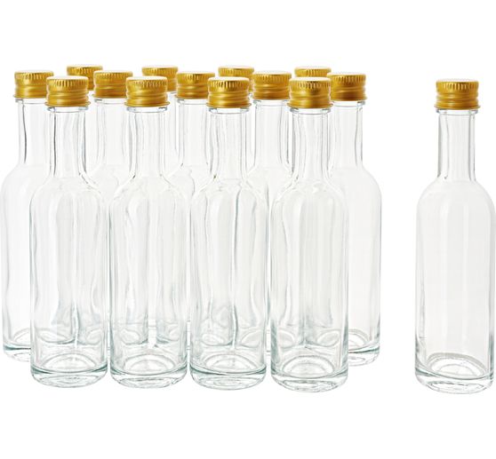 VBS Glass bottles with screw cap, approx. 60 ml, 14 pieces
