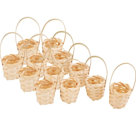 VBS Mini basket "Bamboo", 12 pieces