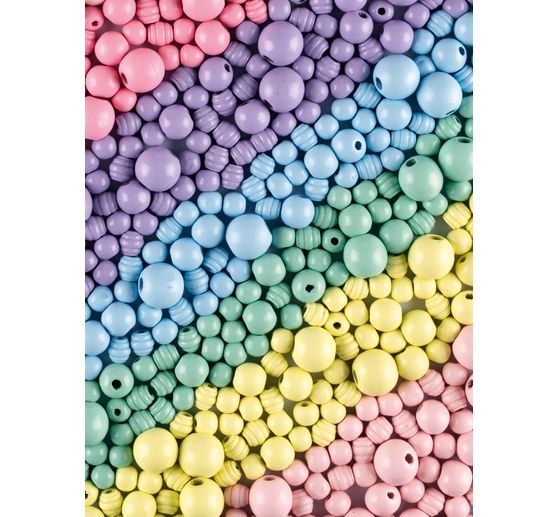 Wooden beads Jumbo Pack "Pastel"