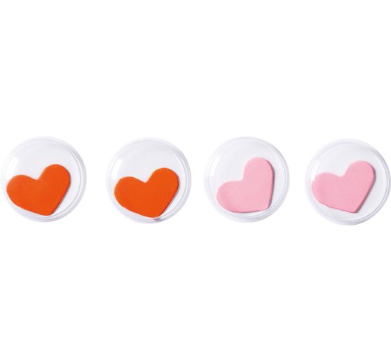 Wobbly eyes "Hearts", 20 mm, self-adhesive