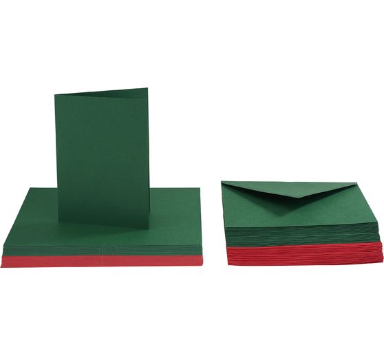 VBS Double cards with envelopes "Classic Xmas", 50 pieces