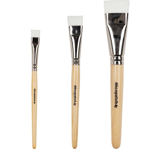 Pennelli in nylon décopatch, set di 3 pezzi