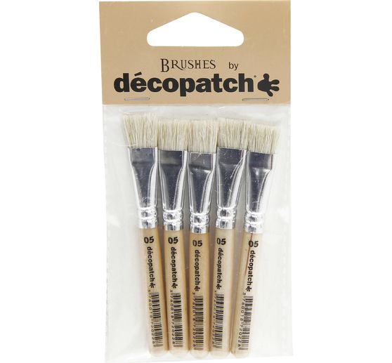 Décopatch silk bristle brushes no. 5, 5 pieces