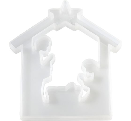 Silicone casting mould "Christmas crib", with plug-in edge