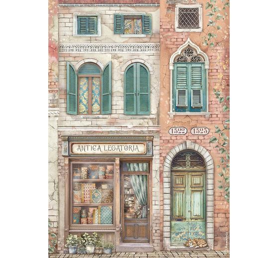 Motif straw silk assortment "Venice City of Art", set of 6