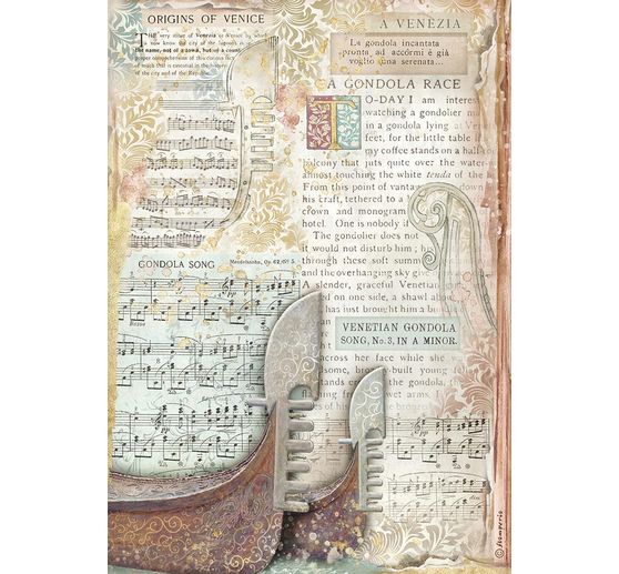 Motif straw silk assortment "Venice City of Art", set of 6