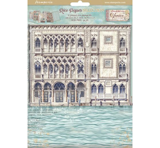 Motif straw silk assortment "Venice City of Art", set of 6