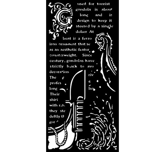 Stencil "Venice", Gondola 12x25 cm