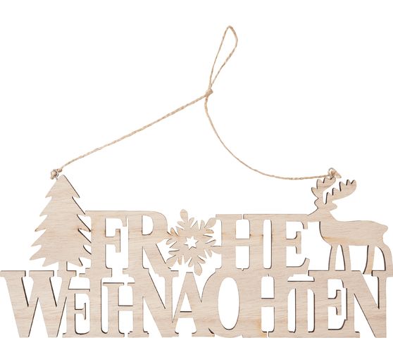VBS Wooden decoration pendant / lettering "Frohe Weihnachten"