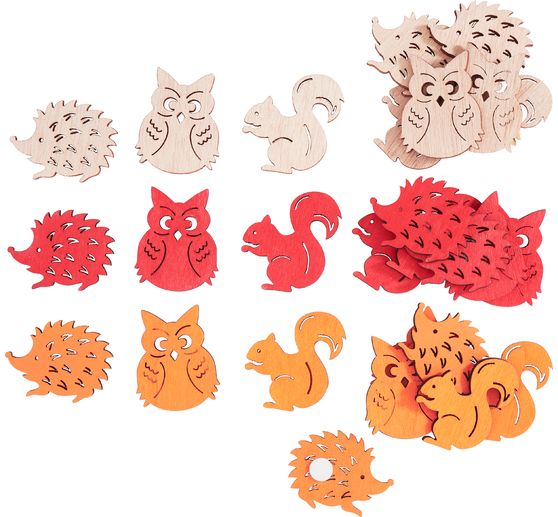 Elementi decorativi VBS "Animali d'autunno".