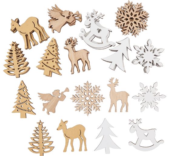 VBS Scatter decorations "Christmas motifs" in wooden box
