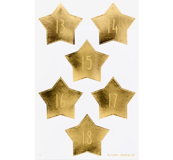 Advent calendar stickers "Stars Gold"