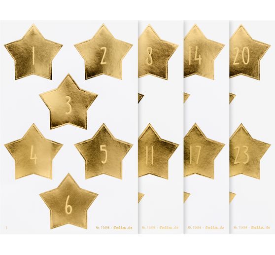 Advent calendar stickers "Stars Gold"